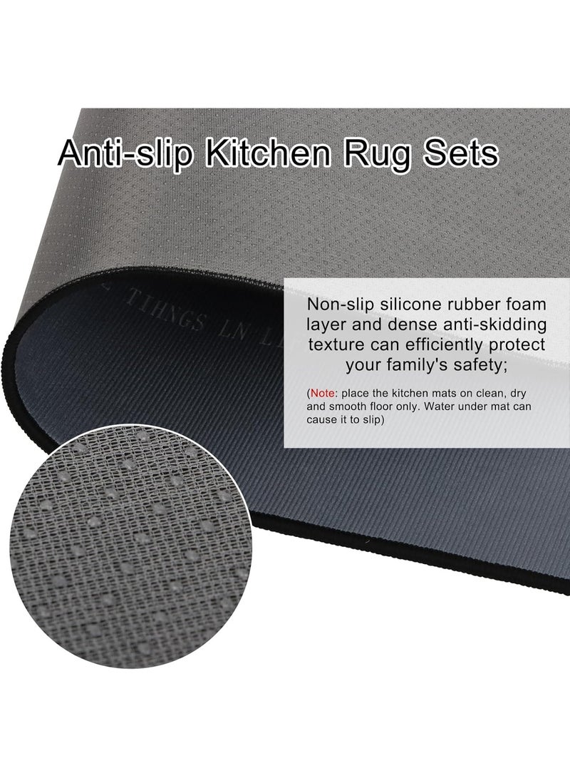 Toshionics 2-in-1 Multipurpose Carpet Kitchen Runner (Pack of 2) | Bedside Runner Rug | Non-Slip Floor Mat for Bedroom, Living Room & Entrance | Soft Absorbent Anti-Skid Carpet Mat (40x60 cm & 40x120 cm) - Image 3